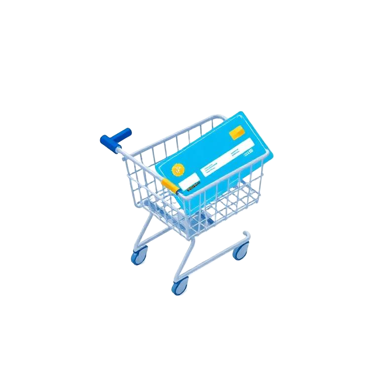 Ilustração de carrinho de compras com certificado digital