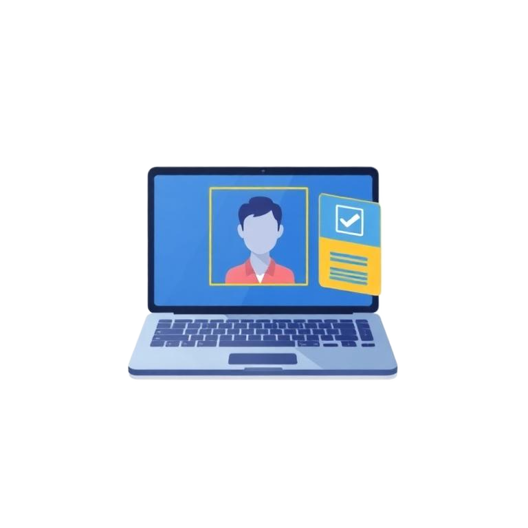 Ilustração de validação de identidade por videoconferência